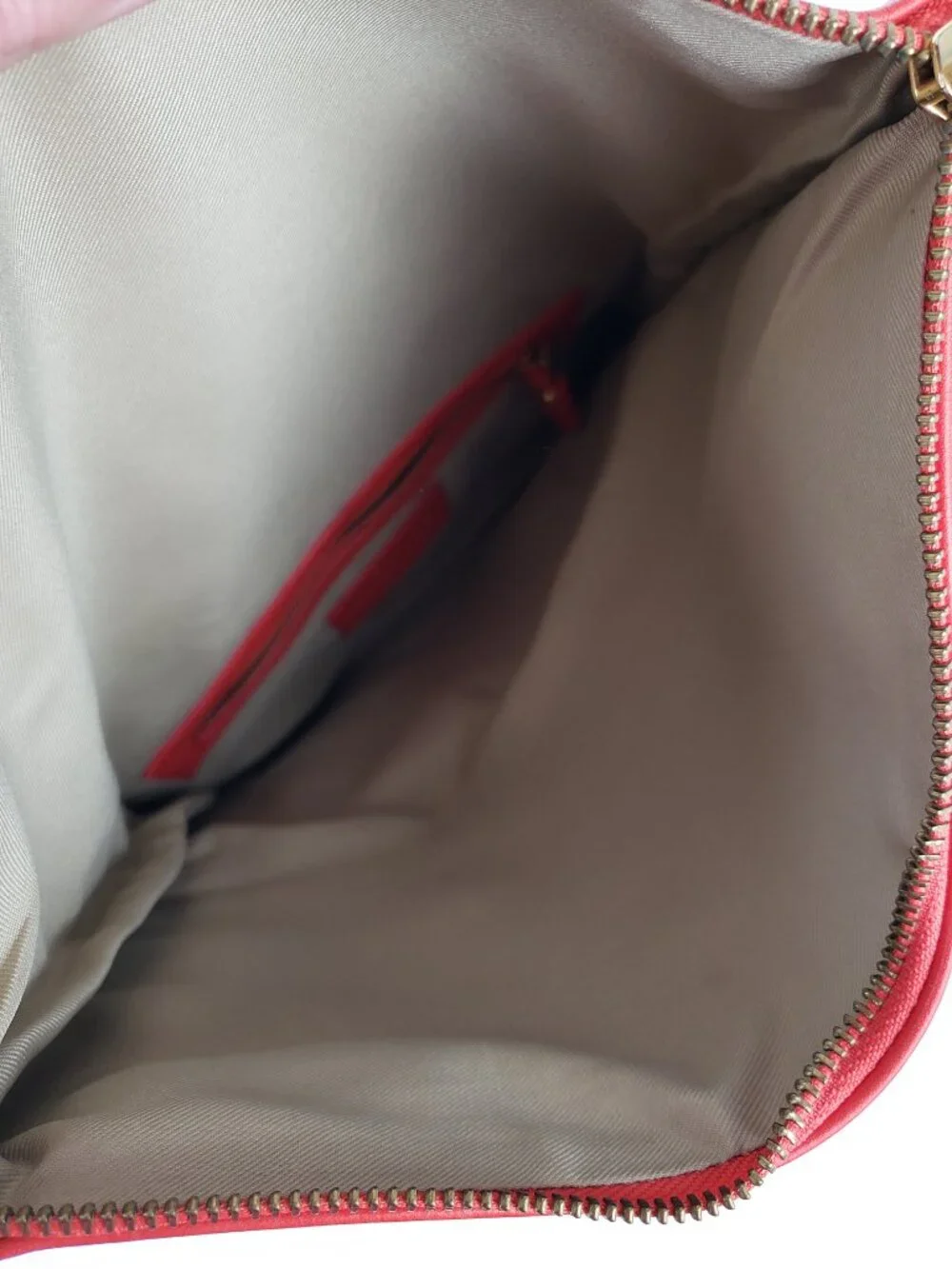 Alberta di Canio Foldover Clutch Purse Coral Red Leather Envelope Bag